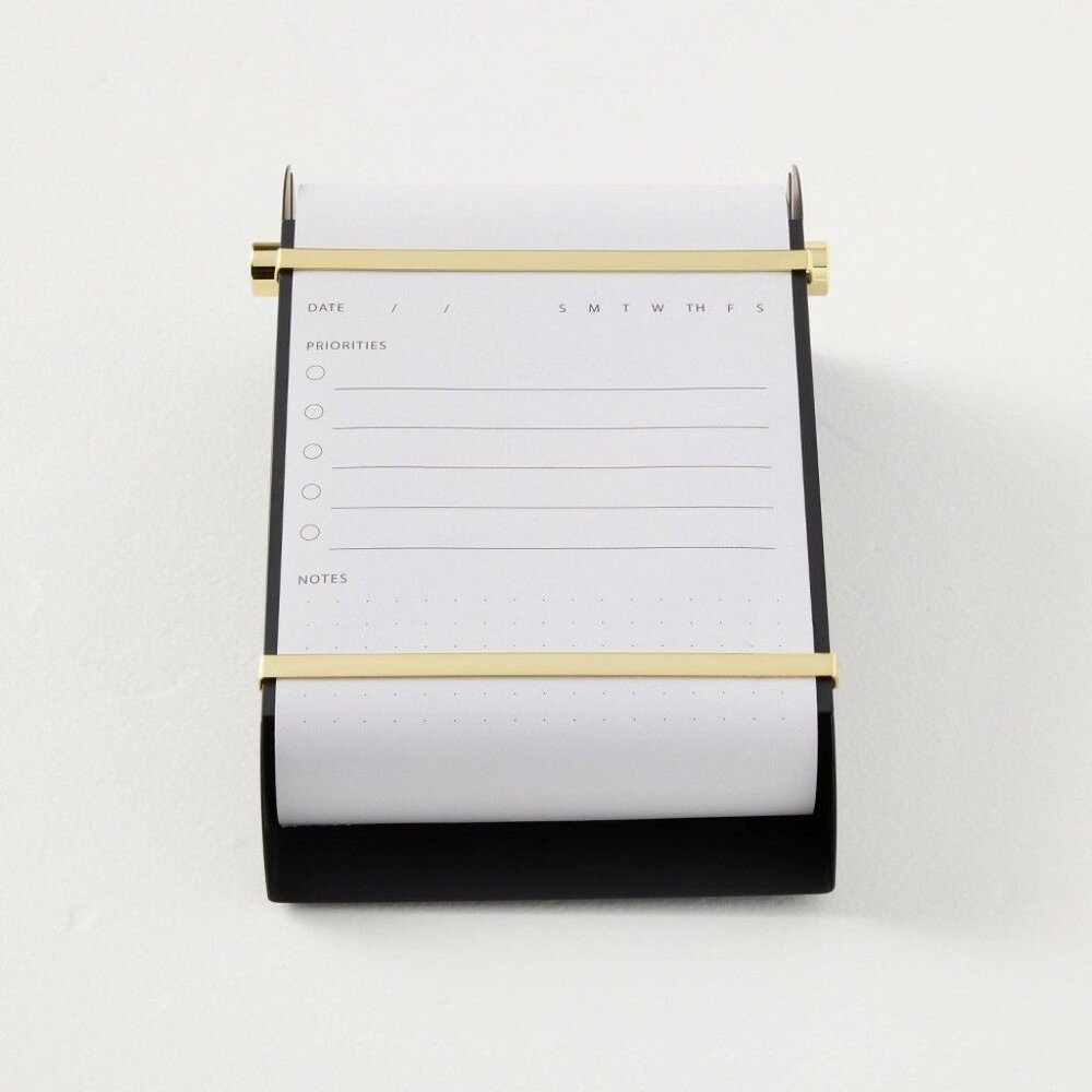 Metal Note Paper Roll Dispenser Black/Brass‎ - Hearth & Hand Magnolia, Target